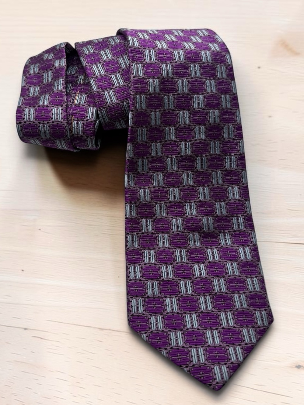 Robert Talbott Purple Geometric Designer Silk Tie NWT